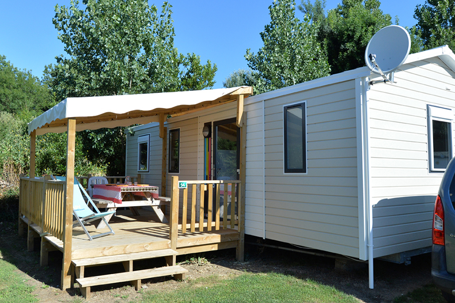 Mobil-home 2 ou 3 chambre avec terrasse semi-couverte