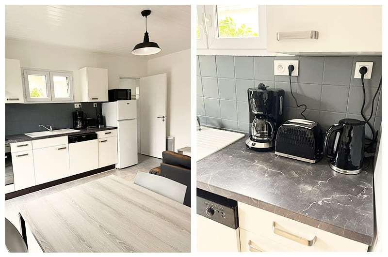 Séjour cuisine Résidence Albane Ile de Ré - camping-apv.com